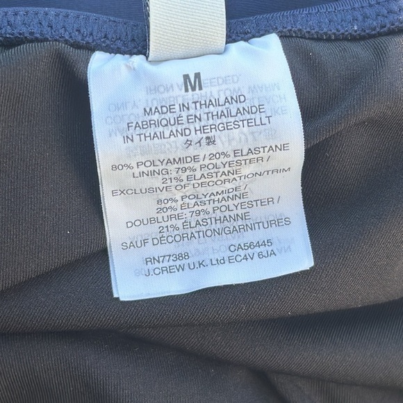 J. Crew Factory Women's One-Shoulder Ruffle Swimsuit Navy Blue Size M - Picture 7 of 7